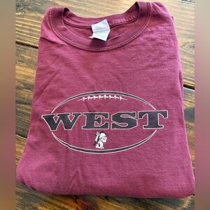 Gildan Maroon West Crewneck T‑Shirt (L)